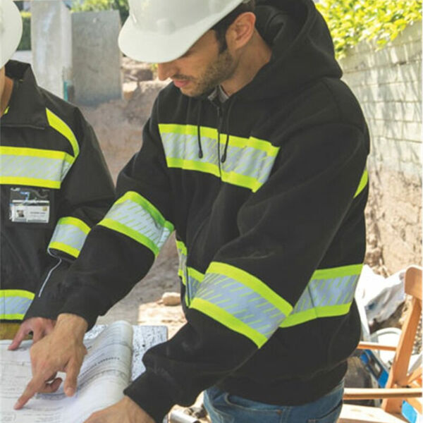 Men's EV Series® Enhanced Visibility Full-Zip Hooded Sweatshirt Thumbnail