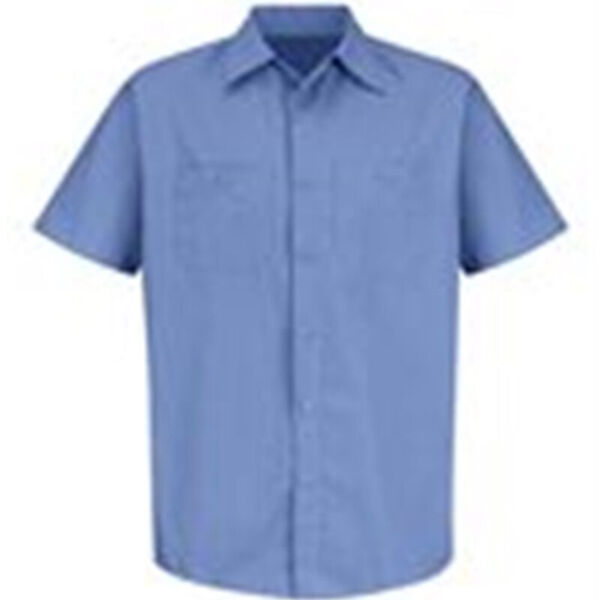 Men's Tall Industrial Stripe Short Sleeve Work Shirt Thumbnail