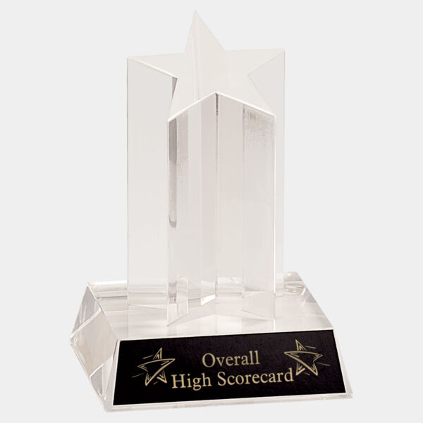 5" Single Star Column Acrylic with Base Thumbnail
