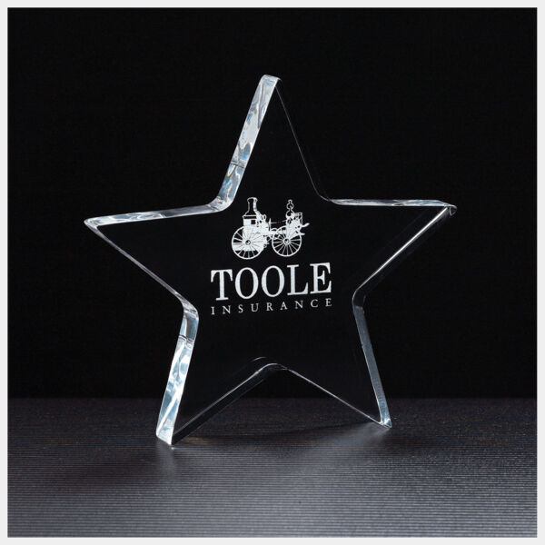 5" x 4 3/4" Star Acrylic Paperweight Thumbnail