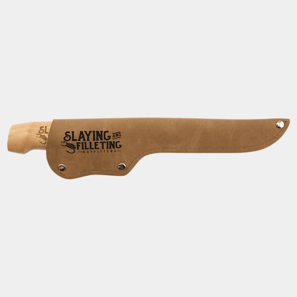 Bison River 7 1/4" Fillet Knife with Wood Handle and Leather Sheath Thumbnail