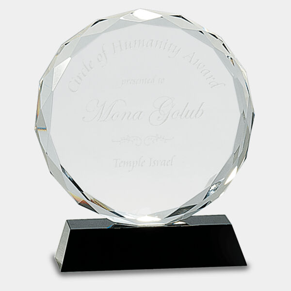 7" Round Facet Crystal on Pedestal Base Thumbnail