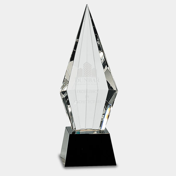 9 1/2" Obelisk Facet Crystal on Pedestal Base Thumbnail