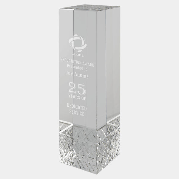8 3/4" Crystal Rectangle with Jewel Base Thumbnail