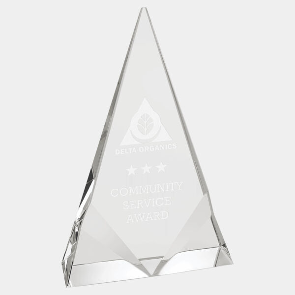 5" x 8" Crystal Triangle with Two Front Bevels Thumbnail