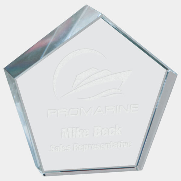 3" x 3" Crystal Pentagon Paperweight Thumbnail