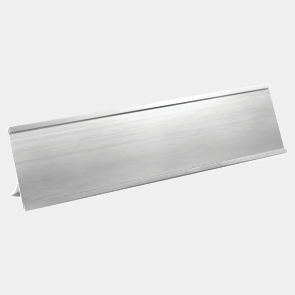 2" x 8", Shiny , Kota Pro Aluminum Desk Holder, Fits 1/16" Thick Plastic Insert Thumbnail