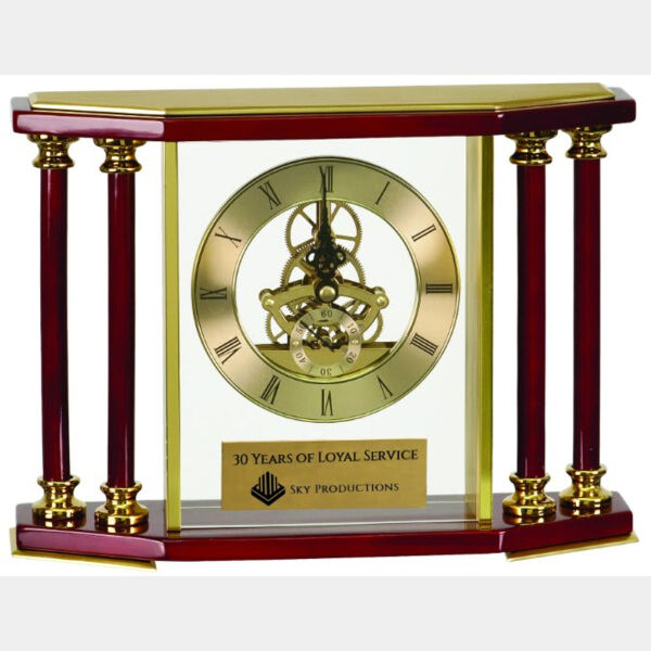 7 1/4" Executive 4-Pillar & Piano Finish Clock Thumbnail