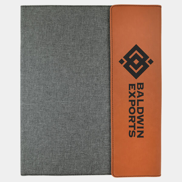 9 1/2" x 12" Laserable Leatherette / Canvas Portfolio with Notepad Thumbnail