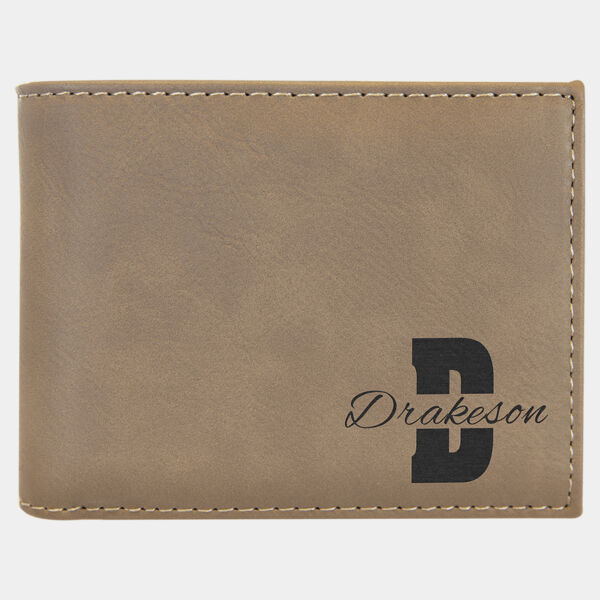 Laserable Leatherette Bi-Fold Wallet w/Flip ID Display Thumbnail