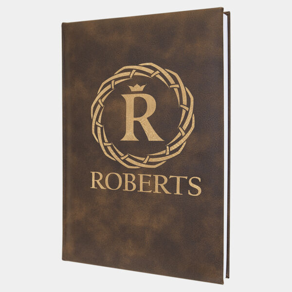 7" x 9 3/4" Rustic/ Laserable Leatherette Journal with Lined Notepad Thumbnail