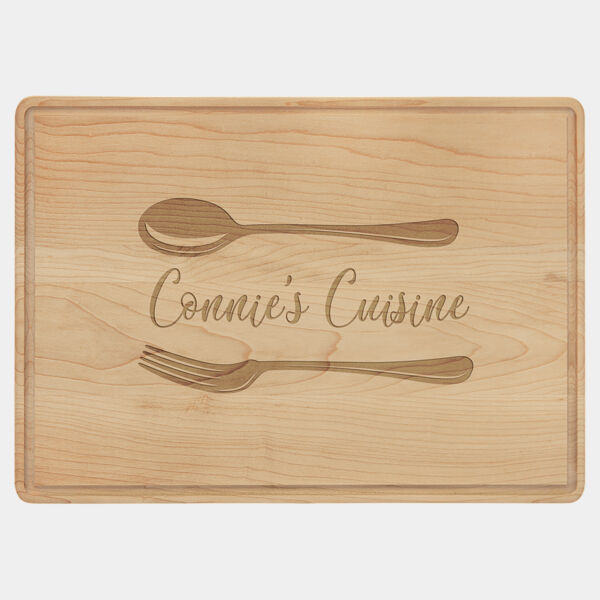 13 3/4" x 9 3/4" Cutting Board with Drip Ring Thumbnail