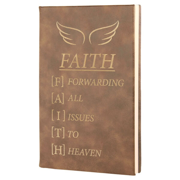 5 1/4" x 8 1/4" Rustic/ Laserable Leatherette Journal with Lined Notepad Thumbnail