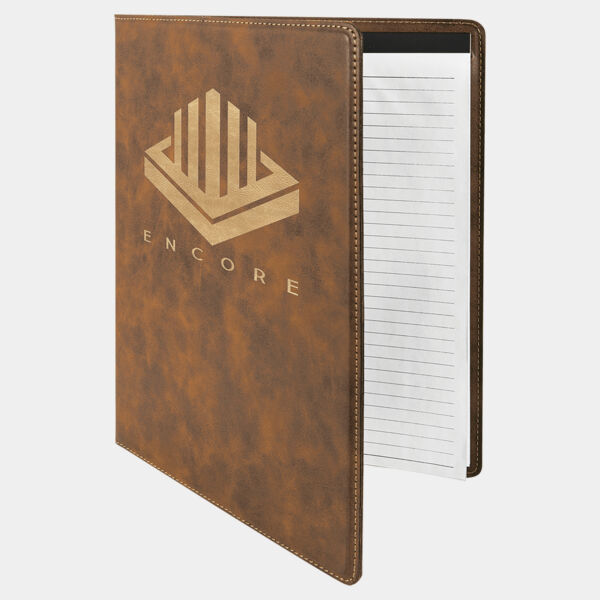 9 1/2" x 12" Rustic/ Laserable Leatherette Portfolio with Notepad Thumbnail