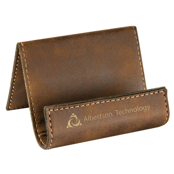 3 1/2" x 2 1/2" Rustic/ Laserable Leatherette Holder Easel Thumbnail