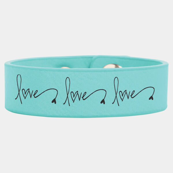 8 1/2" x 3/4" Laserable Leatherette Youth Cuff Bracelet Thumbnail