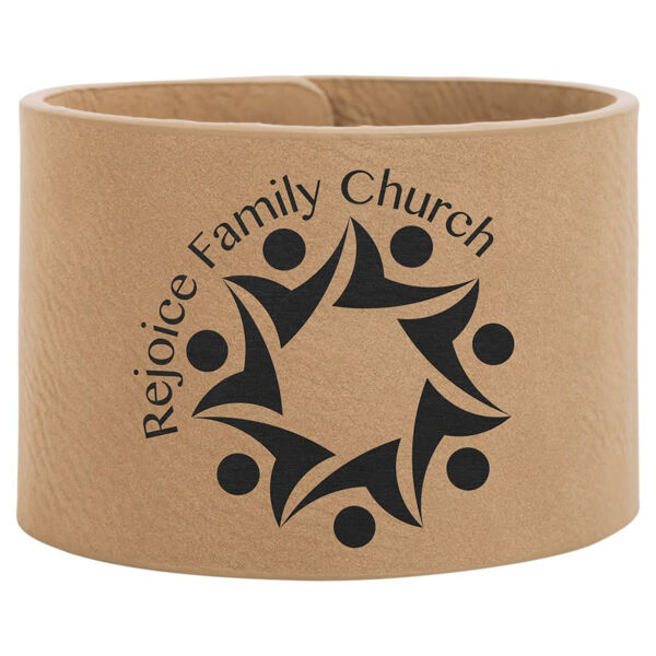 9 1/2" x 2" Laserable Leatherette Cuff Bracelet Thumbnail