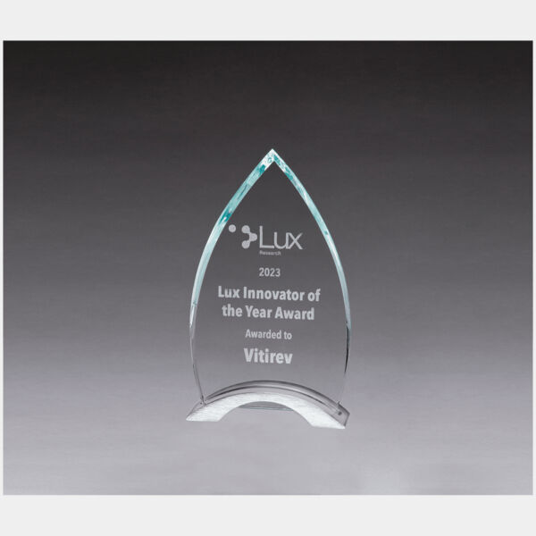 4 1/2" x 7 1/2" x 3/8" Thick Flame Series Glass Top with Aluminum Base Thumbnail