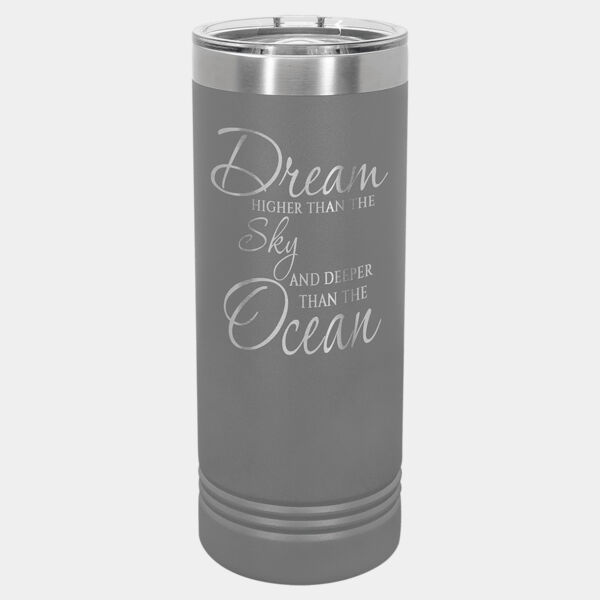 Polar Camel 22 oz. Dark Skinny Tumbler with Slider Lid Thumbnail