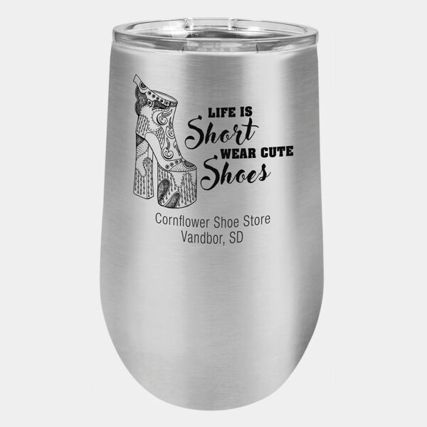 Polar Camel 16 oz. Stemless Wine Tumbler with Standard Lid Thumbnail