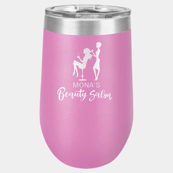 Polar Camel 16 oz. Light Stemless Wine Tumbler with Standard Lid Thumbnail