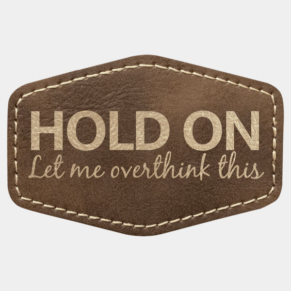 3" x 2" Hex Rustic/ Laserable Leatherette Patch with Adhesive Thumbnail