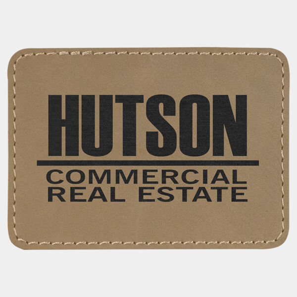 3 1/2" x 2 1/2" Rectangle Laserable Leatherette Patch with Adhesive Thumbnail