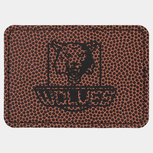 3 1/2" x 2 1/2" Rectangle Football Laserable Leatherette Patch with Adhesive Thumbnail