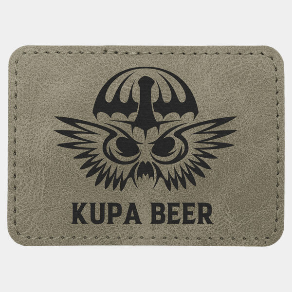 3 1/2" x 2 1/2" Light Premier Laserable Leatherette Rectangle Patch with Kota Pro Adhesive -Creekside Collection Thumbnail