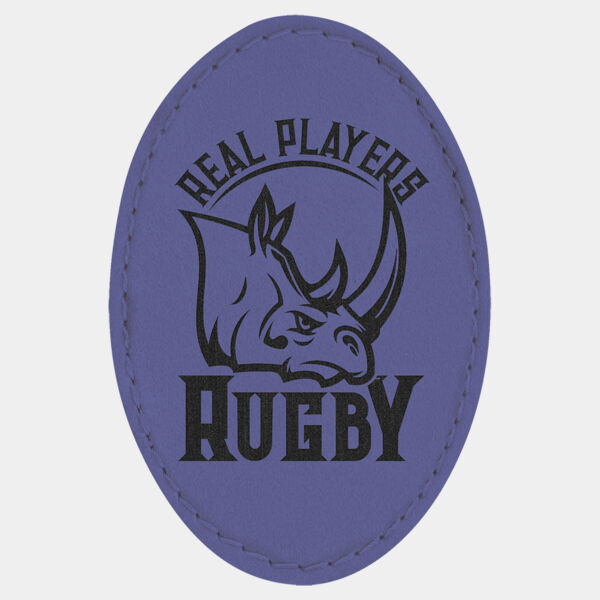 3" x 2" Laserable Leatherette Oval Patch with Kota Prof Adhesive Thumbnail