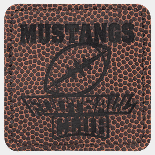 2 1/2" x 2 1/2" Football Laserable Leatherette Square Patch with Kota Pro Adhesive Thumbnail