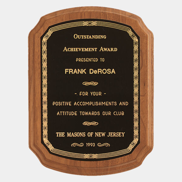 10 1/2" x 13" Coventry Series American Plaque with Border Laserable Brass Plate Thumbnail