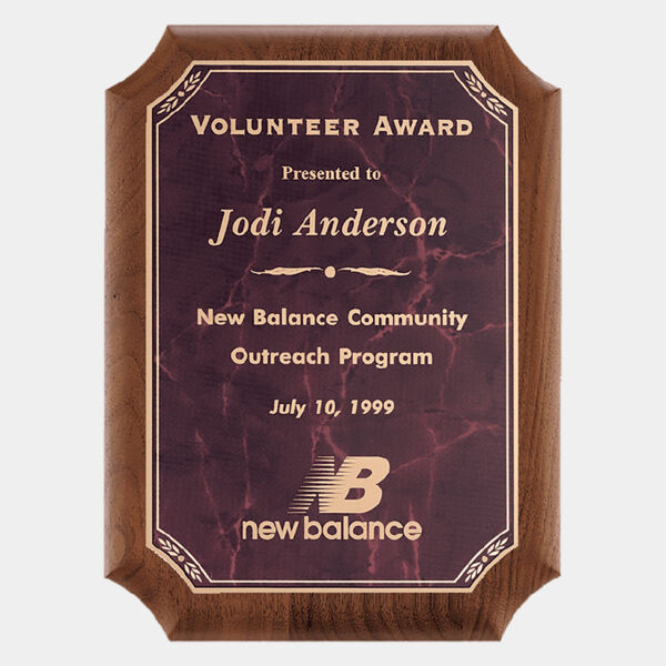 8" x 10 1/2" American Plaque with Border Ruby Marble LaserFX Plate Thumbnail