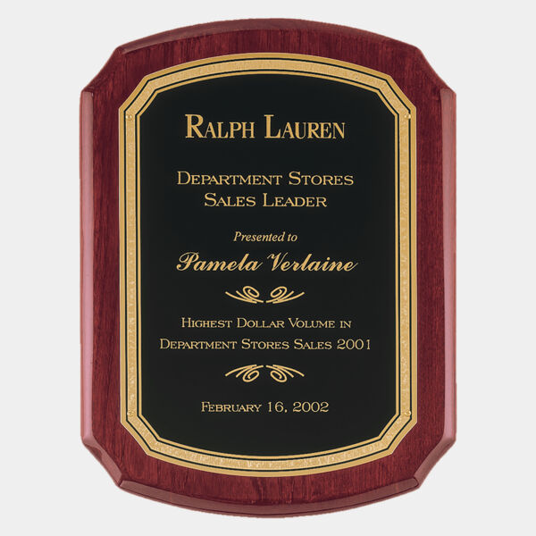 11" x 15" Airflyte Piano Finish Plaque with Florentine Border LaserFX plate Thumbnail