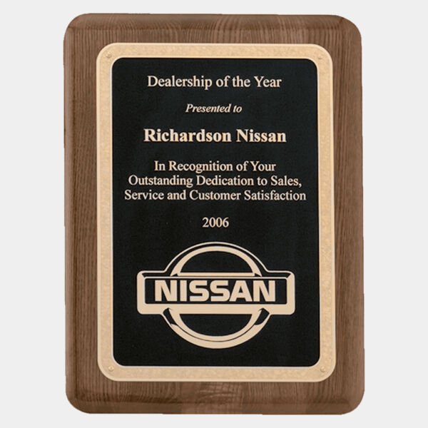 7" x 9" Airflyte Premium Piano Finish Plaque with Florentine Border Textured LaserFX Plate Thumbnail