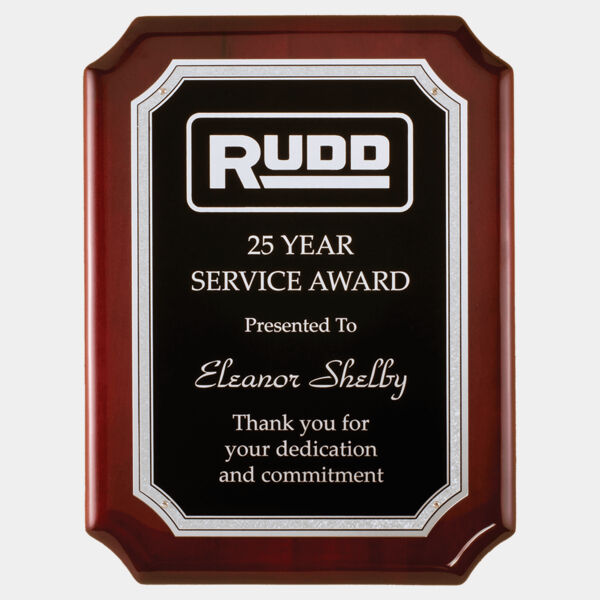 8" x 10 1/2" High Gloss Plaque with Florentine Border BlackTextured Plate Thumbnail