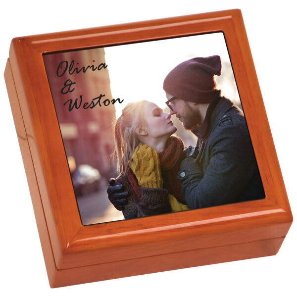 5 1/2"x 5 1/2"x 2 1/4" Brown Gift Box w/4 1/4"x 4 1/4" Sublimatable Ceramic Tile Thumbnail