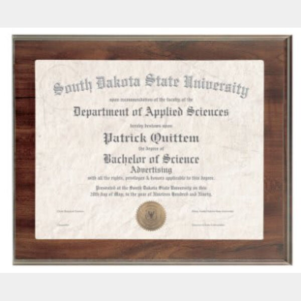 12" x 10" Finish Slide-In Frame Plaque with 10" x 8" Window Thumbnail