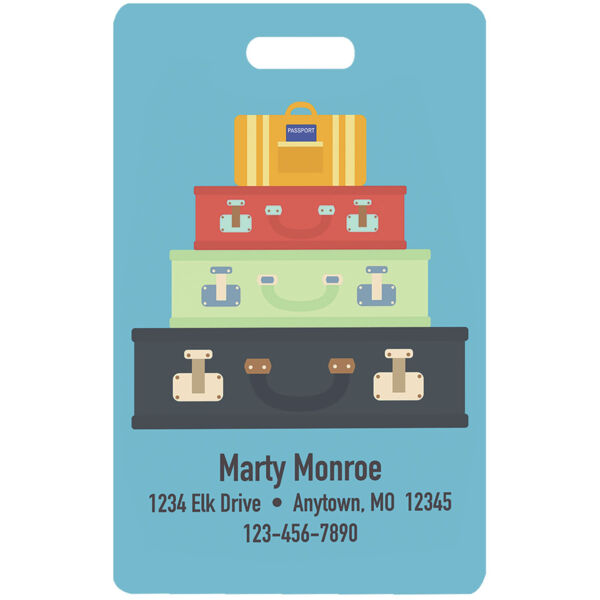 2 1/8" x 3 3/8" Aluminum 2-Sided Luggage Tag with Slot Thumbnail