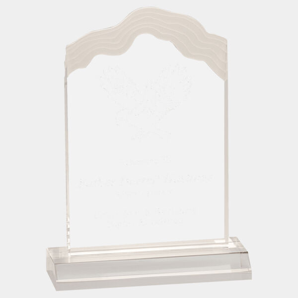 5" x 8" Frosted Cap Edge Acrylic with 6" Base Thumbnail