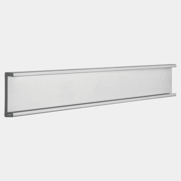 1" x 8", Satin , Kota Pro Aluminum Wall Bracket without Mounting Holes, Fits 1/16" Thick Plastic Insert Thumbnail