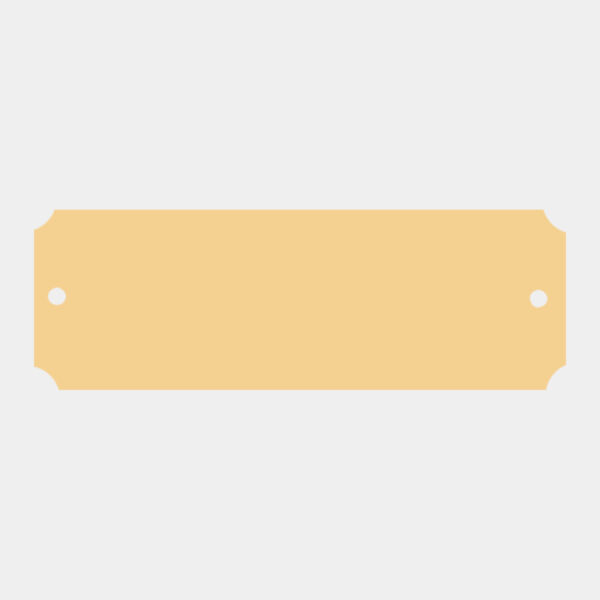 7/8" x 2 1/2" Brushed Brass Plate with Notched Corners and T wo Holes Thumbnail