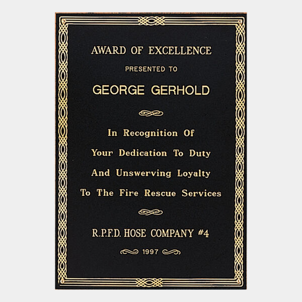 7" x 10" Laserable Brass Plate with Design Border and Four Holes Thumbnail